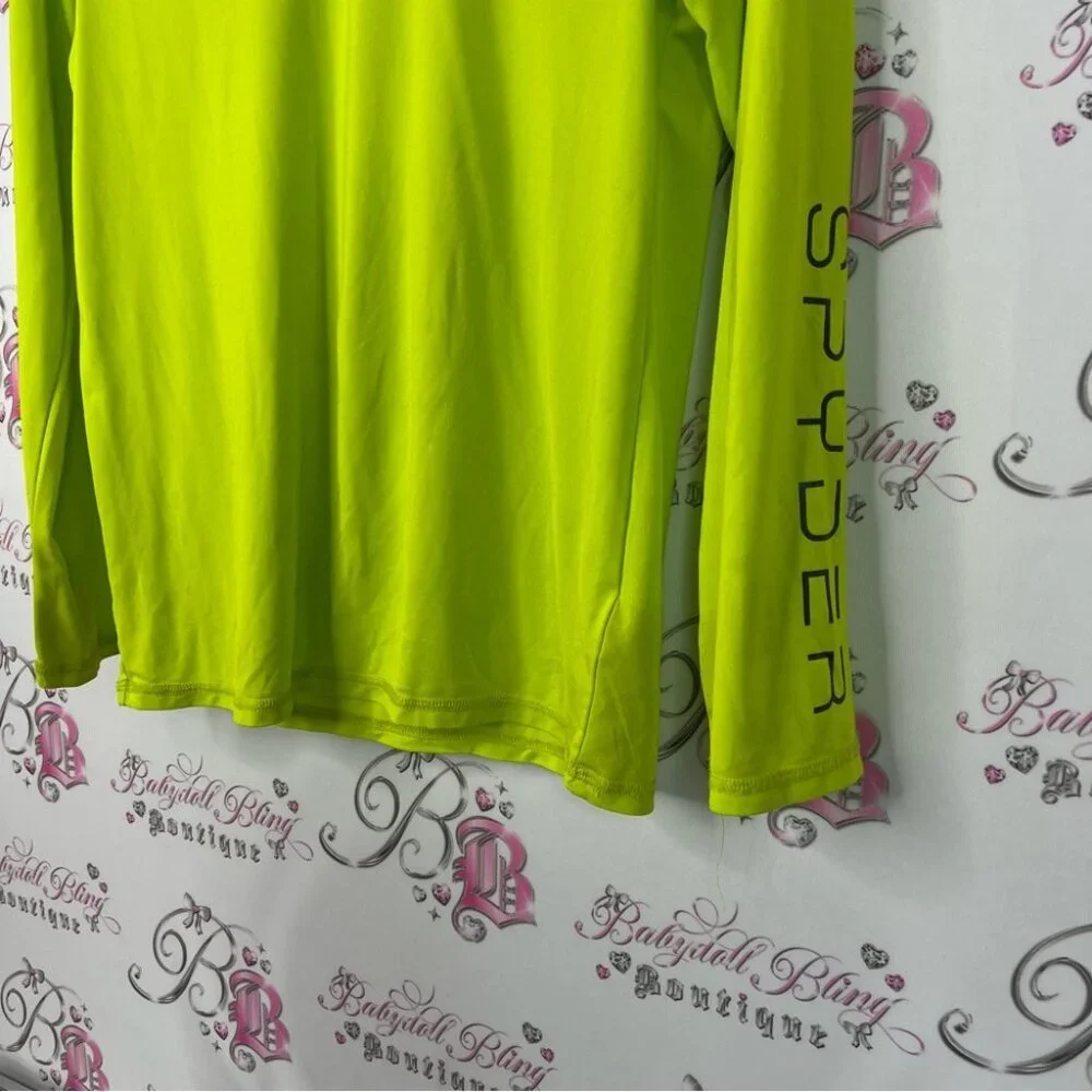Spyder long sleeve graphic surf sand sun h2p Neon Green Performance Top